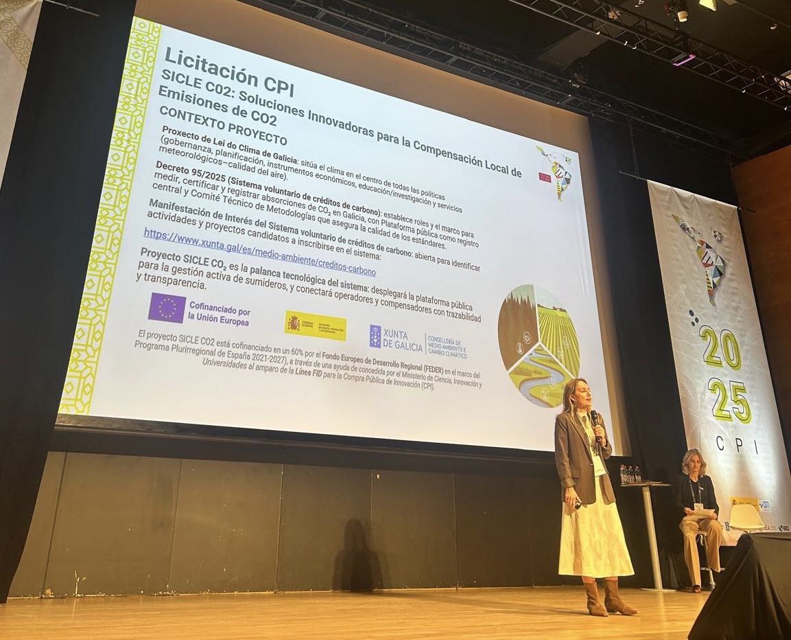 🗣️ <a href="/uria_paula/">Paula Uría</a> destacou en Granada os traballos para activar o primeiro mercado voluntario de créditos de carbono de Galicia

ℹ️ A <a href="/Xunta/">Xunta de Galicia</a> ten aberta unha consulta para focalizar os esforzos nas áreas cun maior potencial para desenvolver proxectos

🔗 xunta.gal/notas-de-prens…