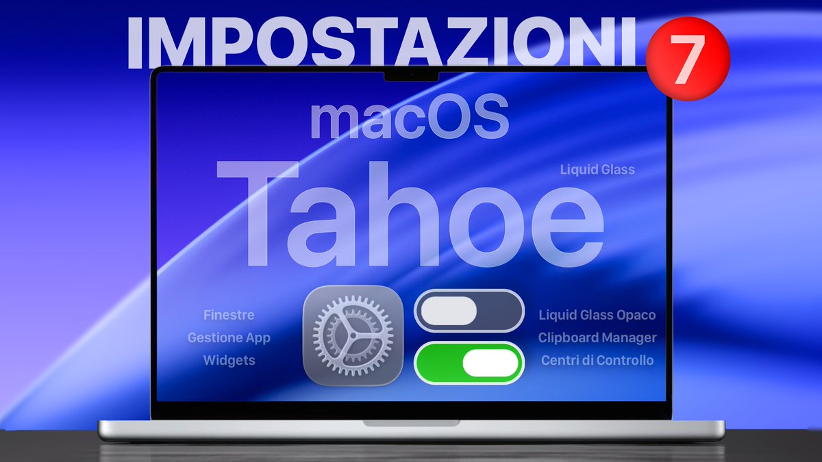 checcobai_'s tweet image. Oggi ti mostro 7 IMPOSTAZIONI di #macOS #Tahoe 26 🤩 che DOVRESTI ATTIVARE ADESSO ✅ per amare nuovamente, anzi ancora di più il tuo #Mac 💻 Trovi il #video sul Canale #YouTube 🎈 da -&amp;gt; youtu.be/254PYDrZ1n0