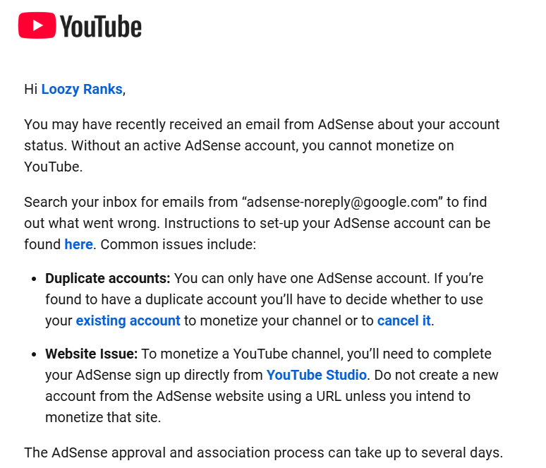 Spoelbak_'s tweet photo. @TeamYouTube I’m stuck on step 2 of monetization where you have to set up an AdSense account. I’ve applied multiple times now..After waiting a few days I always end up getting the same email from Google AdSense saying my application needs some fixes. Can you DM me please? https://t.co/YNpoFY6ADg
