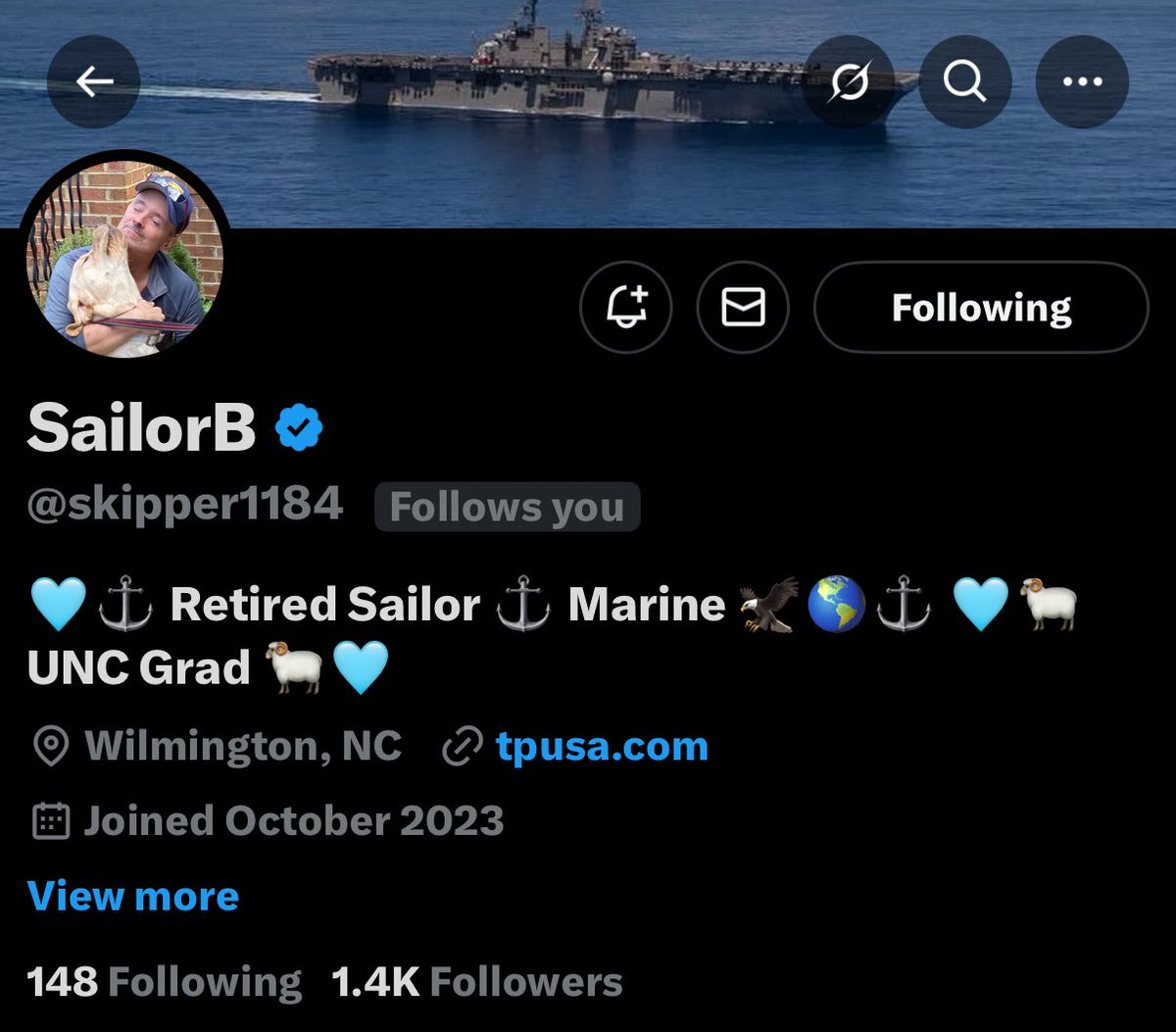 This Vet spent his first two years in the Marines, then decided to join the Navy. (Insert joke here)

Make him feel welcome! 🫡 

<a href="/skipper1184/">SailorB</a>