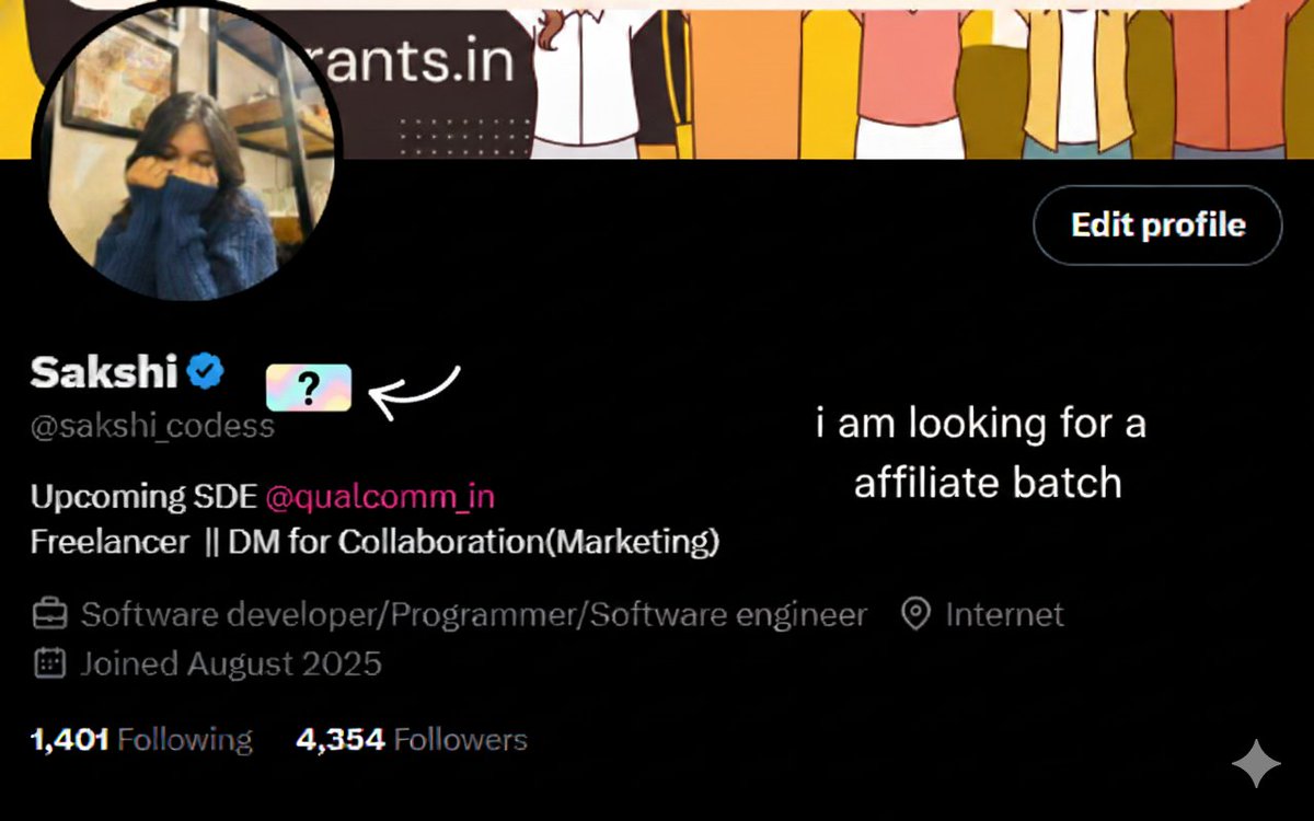 sakshi_codess's tweet image. looking for an affiliate batch btw