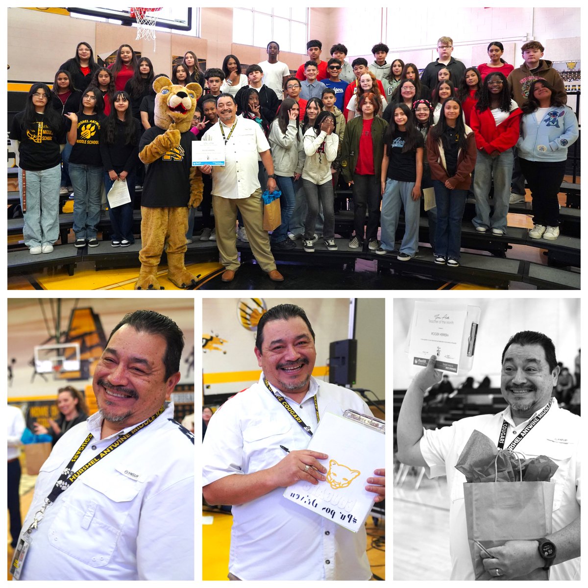 SISD_FineArts's tweet image. A BIG CONGRATULATIONS to our October Fine Arts Teacher of the Month-Roger Herrera!

Roger Herrera teaches choir at Antwine Middle School. Thank you for all you do, Roger! We are lucky to have you as part of the SISD Fine Arts team!

#TeamSISD #SISDFineArts