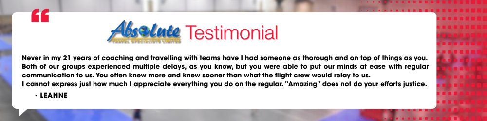 ✈️ Need travel support for 2026 Nationals?
Connect with Absolute Travel Specialists to plan your team’s trip!
📧 epink@absolutetravelspecialists.com
📞 1-866-322-6538