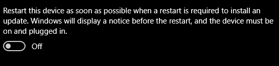 RandomPedroJ's tweet image. I&apos;m curious about how this is set for people having ill-timed reboots from #WindowsUpdate. (This is Win 10.)