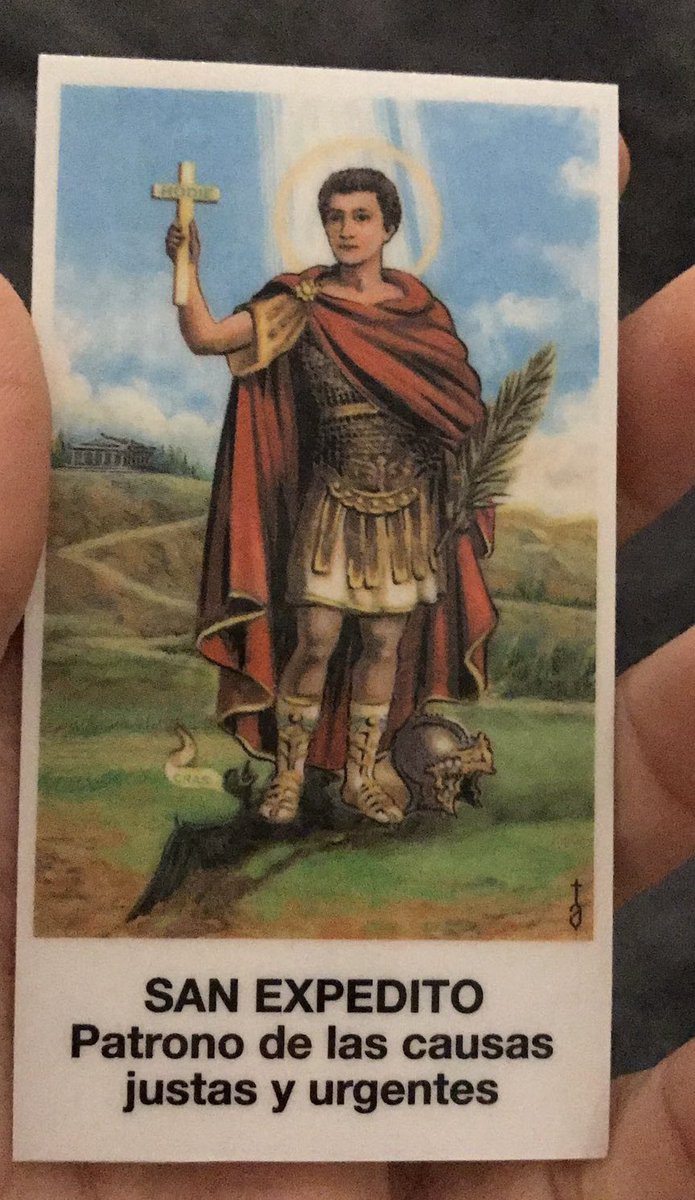Hoy 19 San Expedito, mi santito amado. Pidamos fuerte y agradezcamos más! 
Les dejo la oración para todos los que la necesitan, no nos olvidemos de agradecer!
Gracias gracias gracias ♥️