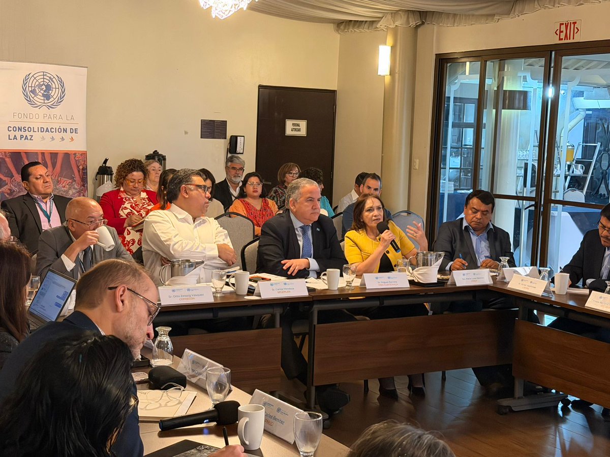 MinexGt's tweet image. La #ViceCancillerGT María Luisa Ramírez participó en la reunión del Comité Ejecutivo del Fondo para la Consolidación de la Paz (#PBF) en Guatemala, revisando avances y retos para la siguiente fase del Fondo (2026-2030). @ONUGuatemala.

#NotaDePrensa 🔗bit.ly/3M9BCg0