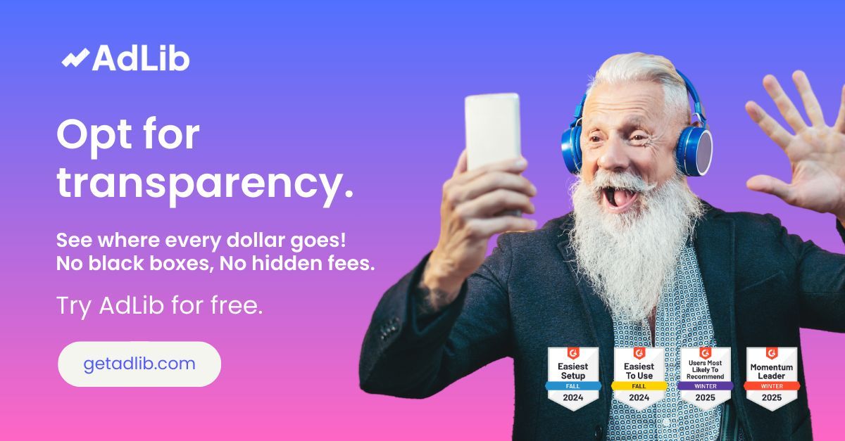 AdLibDSP's tweet image. Full visibility
No blind spots.
AdLib makes transparency practical.
#Transparency #Programmatic #AdTech