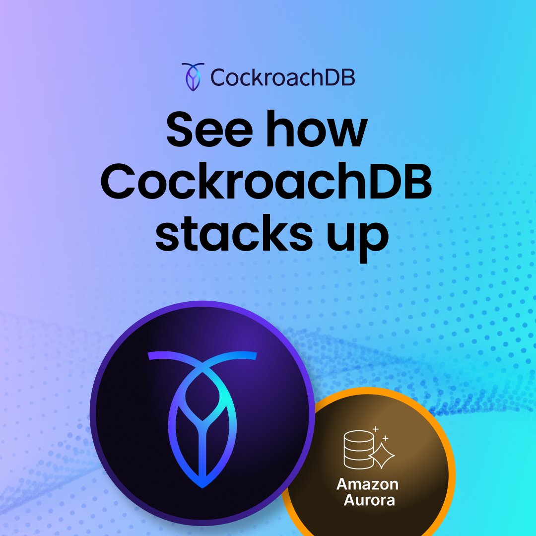 CockroachDB's tweet image. Global users, 24/7 uptime expectations, &amp;amp; evolving data regulations make choosing the right database more critical than ever.

Our latest analysis takes a clear, technical look at how Aurora &amp;amp; DSQL compare to CockroachDB on scale, resilience, &amp;amp; simplicity. cockroa.ch/4a2UyXH
