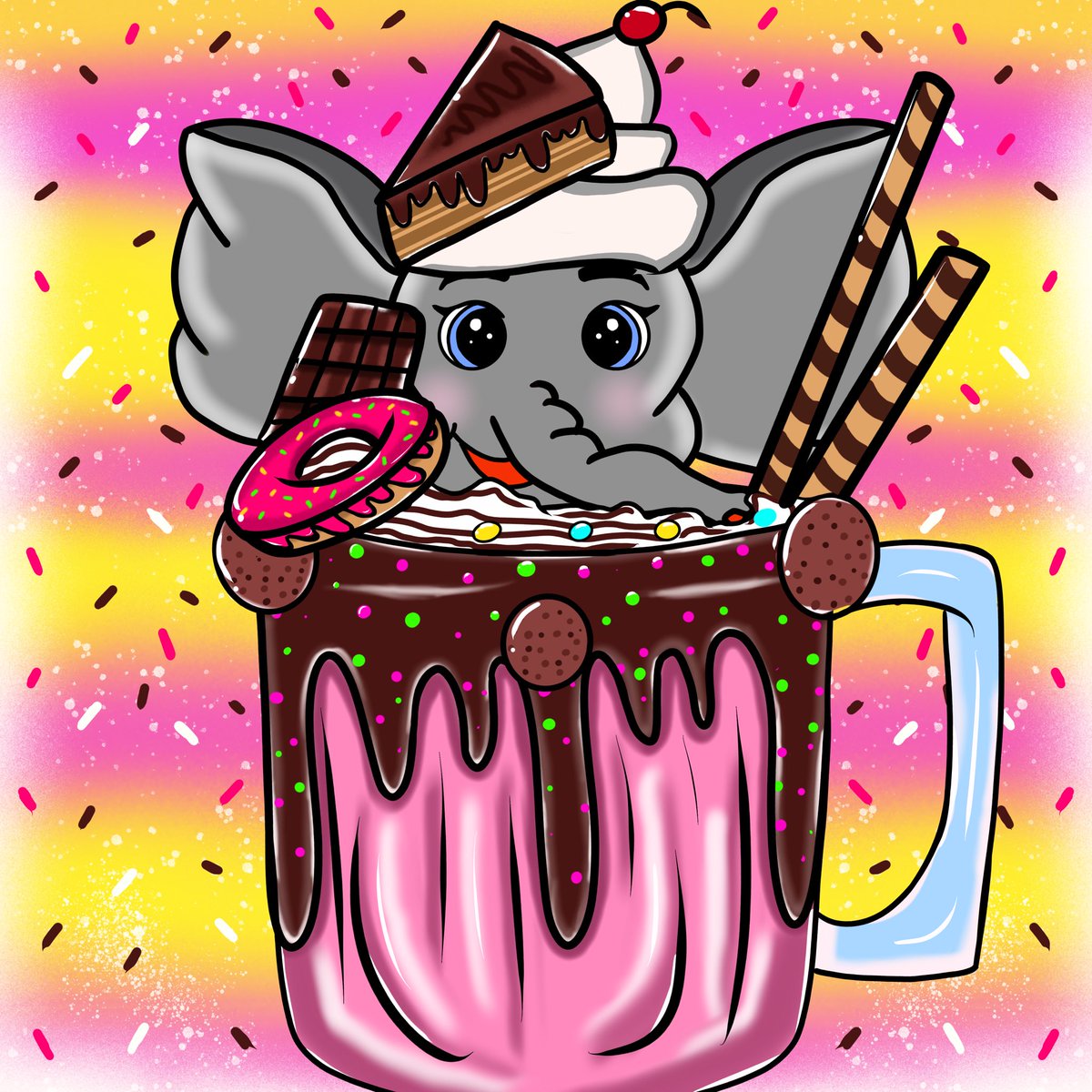 Soulmate889's tweet image. NEW DROP !!! 🍪🍩🍭🍫

“Milkshake ” themed Baby Elephant is now available on opensea !!! 😋😍💗

YUMMY !!! Too much sweetness, a milkshake full of sweets and chocolate 🍫 

Who will own it ? 🙀😍

opensea.io/item/polygon/0…

#StylishBabyElephants