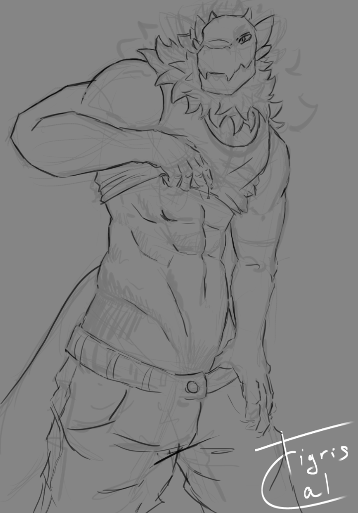 TigrisCal's tweet photo. Sketch that I'll probably put as a #YCH  #Furry #furryartist  #WIP  #DigitalArt https://t.co/oIwr4d2xlS