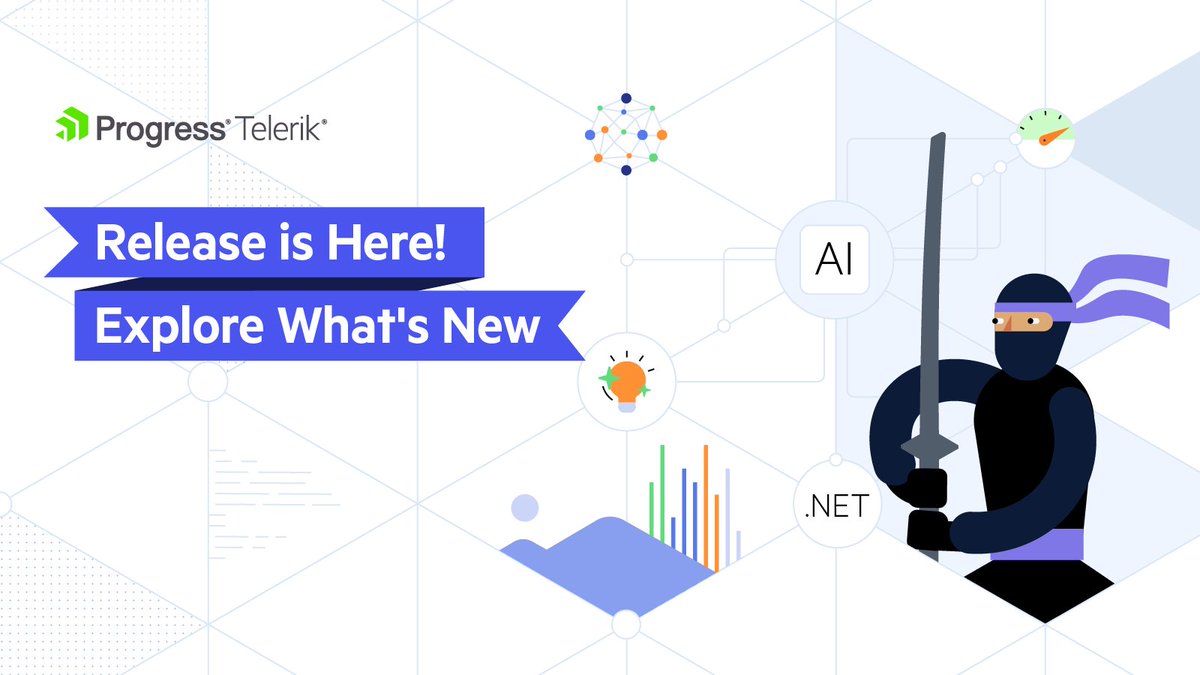 Telerik's tweet image. The 2025 Q4 Release is LIVE! 📢🥳 

Get ready for #AI behaves like a teammate, generating full UI layouts &amp;amp; refining code on the fly. 🤖 ✨

Featuring the Agentic UI Generator, Prompt-Controlled DataGrid in #Blazor &amp;amp; #ASPNETCore, day-zero support for #dotNET 10 &amp;amp; tons more!

Come…