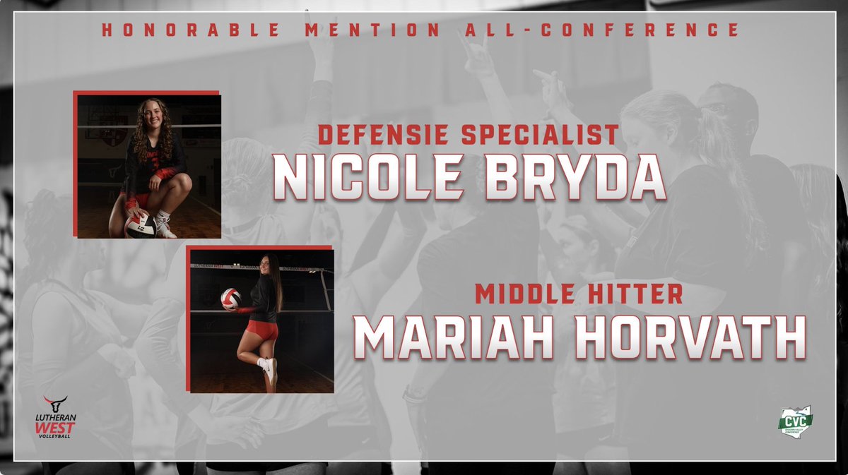 LW_Volleyball_'s tweet photo. Volleyball All-Conference Honors
First Team - London Trudel
Second Team - Hannah Bryda
Honorable Mention - Nicole Bryda and Mariah Horvath
Congratulations! #GoWest https://t.co/r9uN4lyPMf