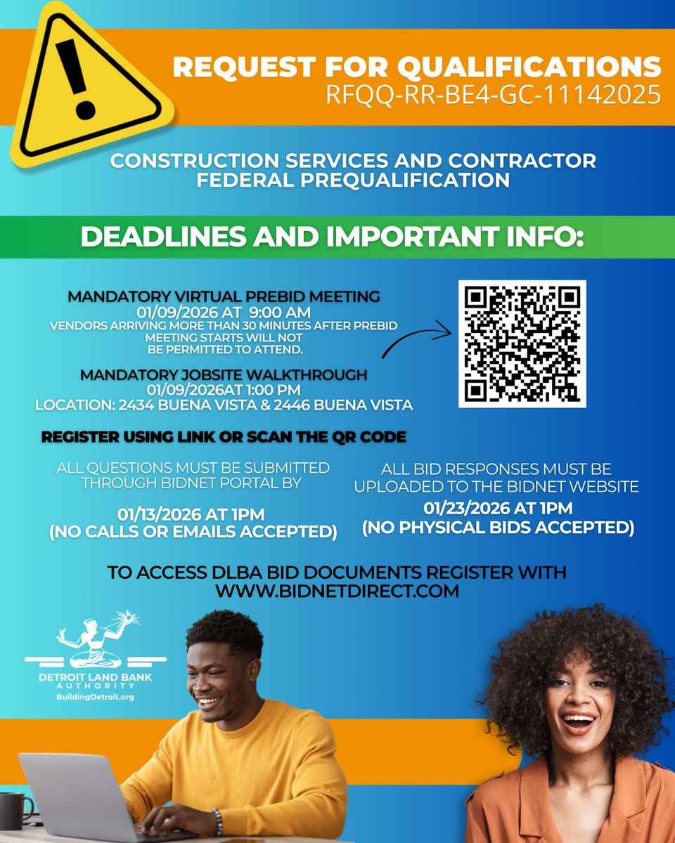 BuildingDet's tweet image. 🚧 Now Accepting Bids: We’re looking for experienced contractors to partner with us on rehabilitation and maintenance projects across the city.
Your work helps move our neighborhoods forward.
🔗 Details and submission info available online.