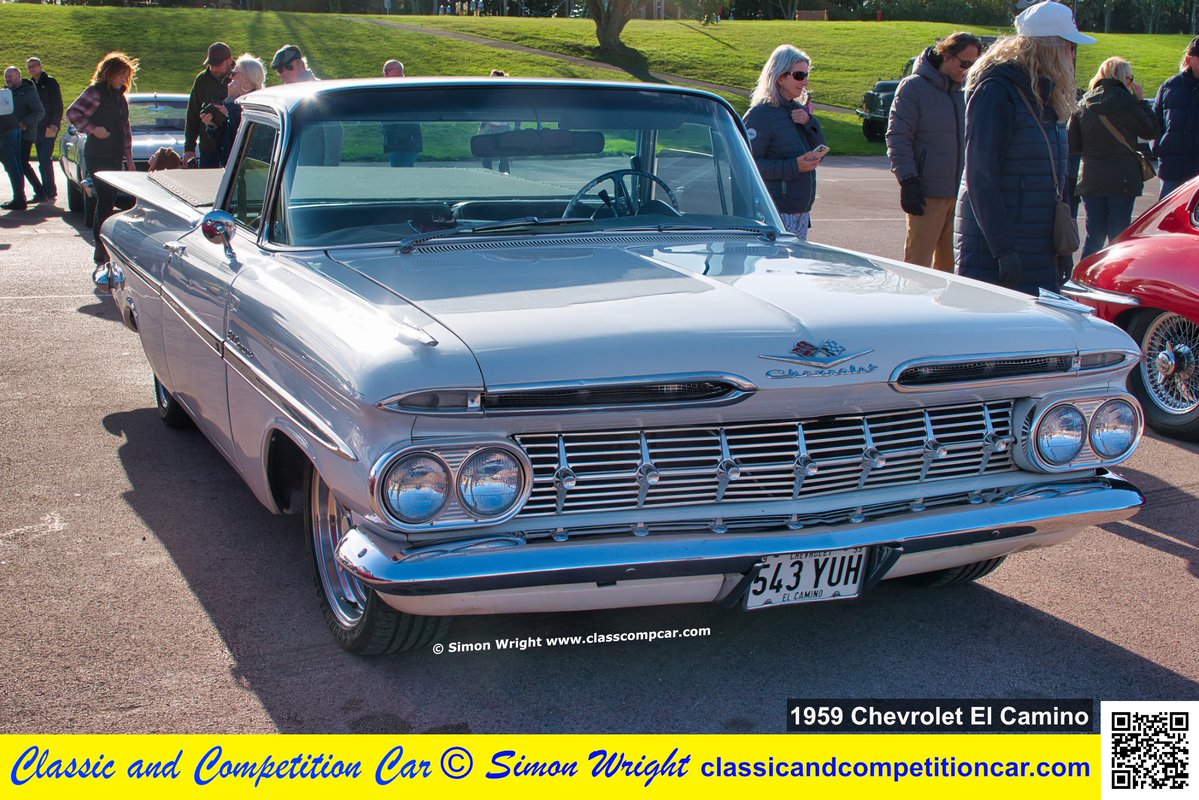 classcompcar's tweet image. Chevrolet El Camino 5.7 litre Pickup truck at Footman James  Coffee &amp;amp; Chrome meet at the British Motor Museum. See more from meeting in the current issue of Classic and Competition Car. Free at classcompcar.com #chevroletelcamino #americancar #coffeeandchrome #ClassicCars
