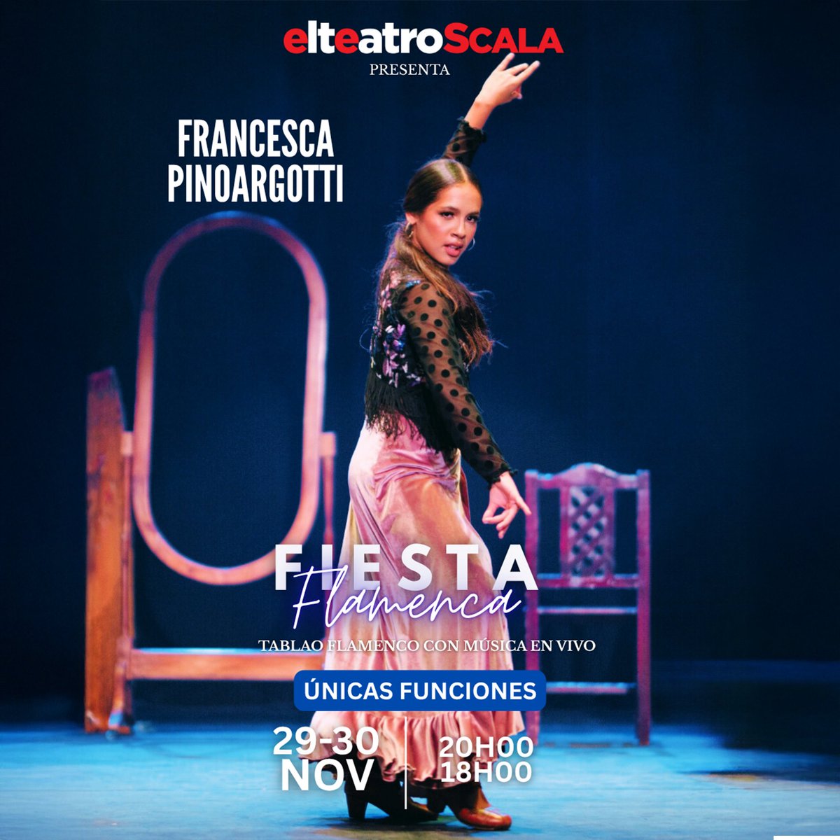 ¡Vuelve la FIESTA FLAMENCA al <a href="/ScalaShopping/">Scala Shopping</a>! 💃🔥

Francesca Pinoargotti y el ensamble Gye Flamenca te transportarán al corazón de Andalucía en una velada mágica 

📆 29 de noviembre | 19:00 - 30 de noviembre | 18:00
🎟️ elteatro.com.ec | 0995551854 | boleterías