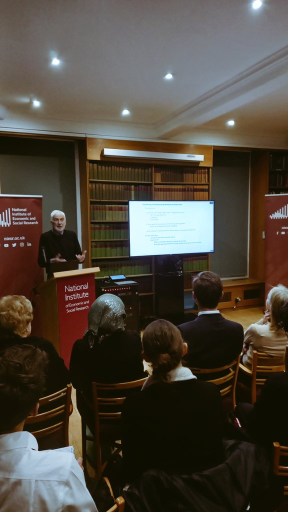 NIESRorg's tweet image. Our 2025 Prais Lecture on #Productivity has started with our Deputy Director @AdrianPabst1 introducing Professor Tony Venables, who is talking about an economic geography approach to productivity and how to use it to interpret regional #disparities in the UK…