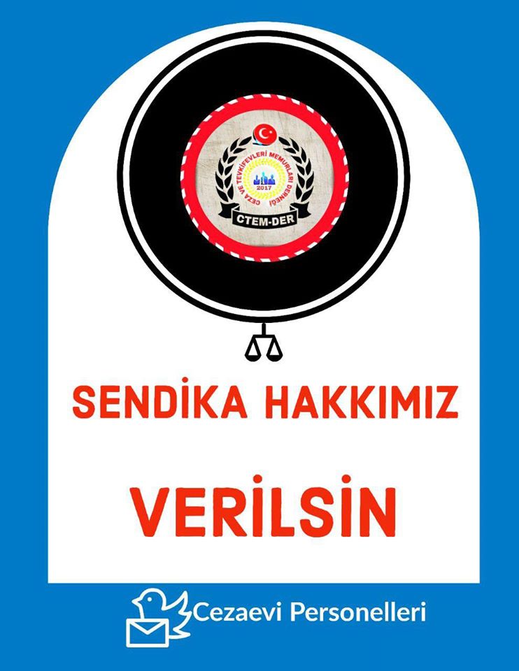 “Görevimiz ağır, talebimiz basit: Sendika hakkı!” #Cezaevisendikası
<a href="/AYMBASKANLIGI/">Anayasa Mahkemesi</a>
<a href="/TCYargitay/">Yargıtay Başkanlığı</a>
<a href="/TVAdalet/">adalet.tv</a>
<a href="/Ikm_Muallim/">Sadettin</a>
<a href="/adalet_bakanlik/">T.C. Adalet Bakanlığı</a>
<a href="/ctekurumsal/">Ceza ve Tevkifevleri Genel Müdürlüğü</a>