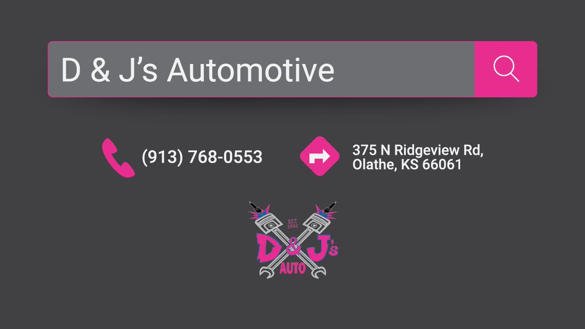 DandJsAuto's tweet photo. Are you looking for an automotive repair shop in your area? Give D&amp;J's Automotive a call today!
📱(913) 768-0553
💻https://t.co/0DGeqY9kIQ https://t.co/VILFP1CGhq