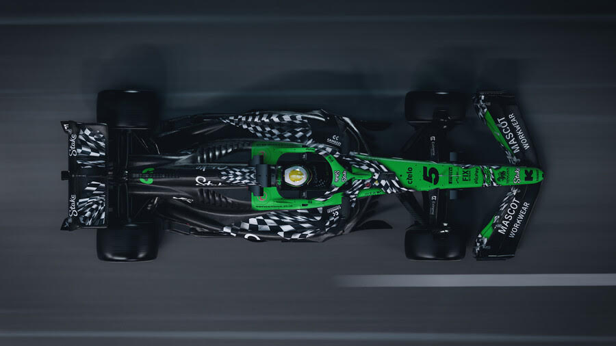 redolab1's tweet photo. Great livery design for the #LasVegasGP to mark one of the last races of the year for Sauber @stakef1team_ks before Audi @AudiOfficial comes to take the f1 team. #lasvegas #Formula1 https://t.co/Ev4wBYdfVm