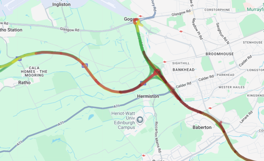 trafficscotland's tweet photo. UPDATE❗️⌚️17:53
#A71 Hermiston Gait on slip
⚠️The #A71 on slip remains restricted eastbound after Hermiston Gait due to a broken down vehicle
🚗Traffic remains busy in the area so do give extra travel time and expect delays
#PlanAhead
📣Updates to follow
@SETrunkRoads https://t.co/j3VgbcvkUc