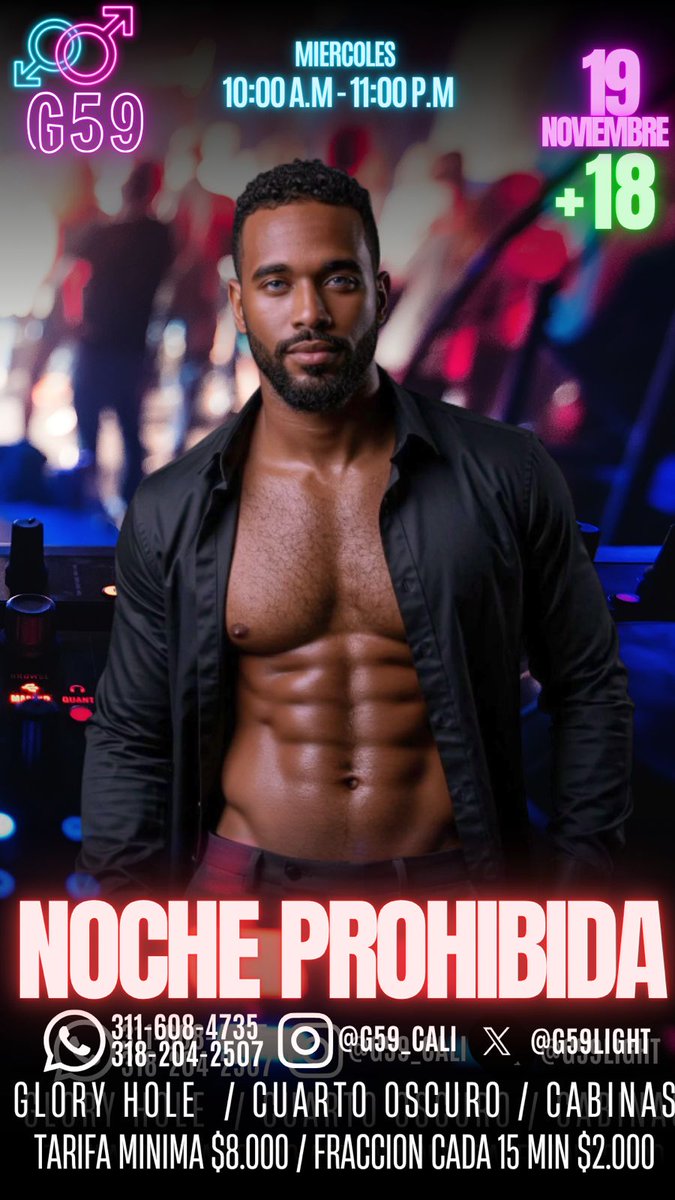 ¿Estás listo? 
Déjate seducir, déjate atrapar, déjate gobernar por la pasión y deseo, 😈 Que nosotros seremos tu testigo 

💲8K/Hora, Fracción adicional 15min $2K

Tenemos promos 😎

📍 Calle 5 59-59 Cali UNICA SEDE maps.app.goo.gl/K9JguZ42LcM3r5…
📞602 440 2221
📞wa.me/573182042507