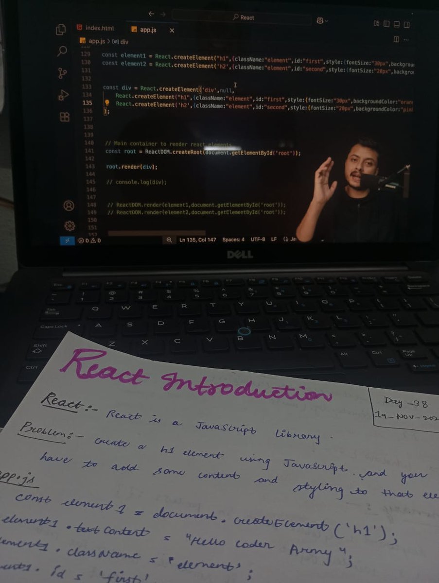 PrachiVerm35745's tweet image. Day 38 completed!
Aaj pehle custom React scratch se banaya, fir real React samjha —
Aur honestly, dono ko compare karke REAL power feel hui 😎⚛️🔥
#BuildInPublic #ReactJS
@rohit_negi9