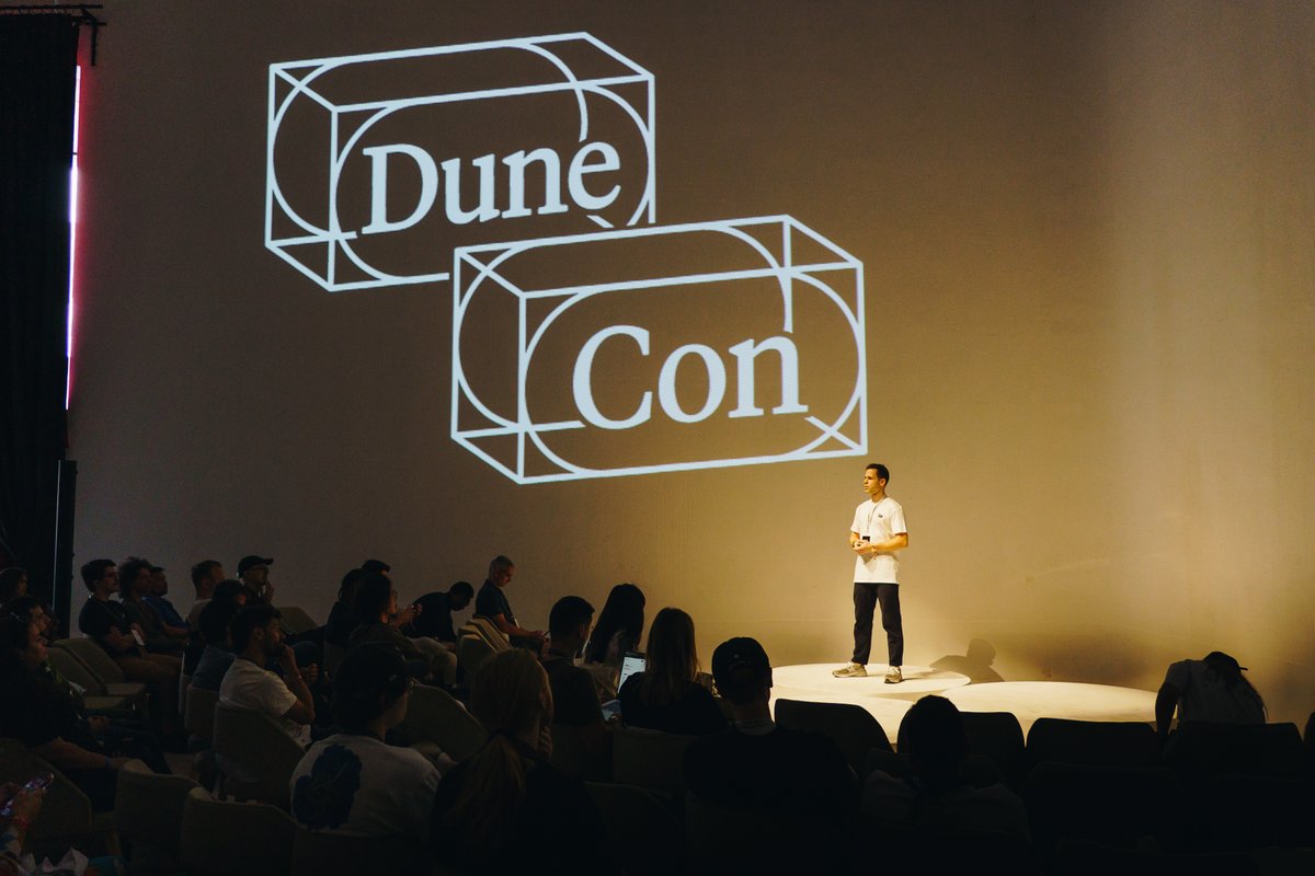 🎙️ Live from #DuneCon25:

Meet the new Dune ➡️ The onchain data platform.

<a href="/mewwts/">Mats</a>: Dune is now THE place where teams explore data, build pipelines, ship analytics, and power real-time apps.

Read more on how we are making onchain data accessible to everyone, anywhere.
