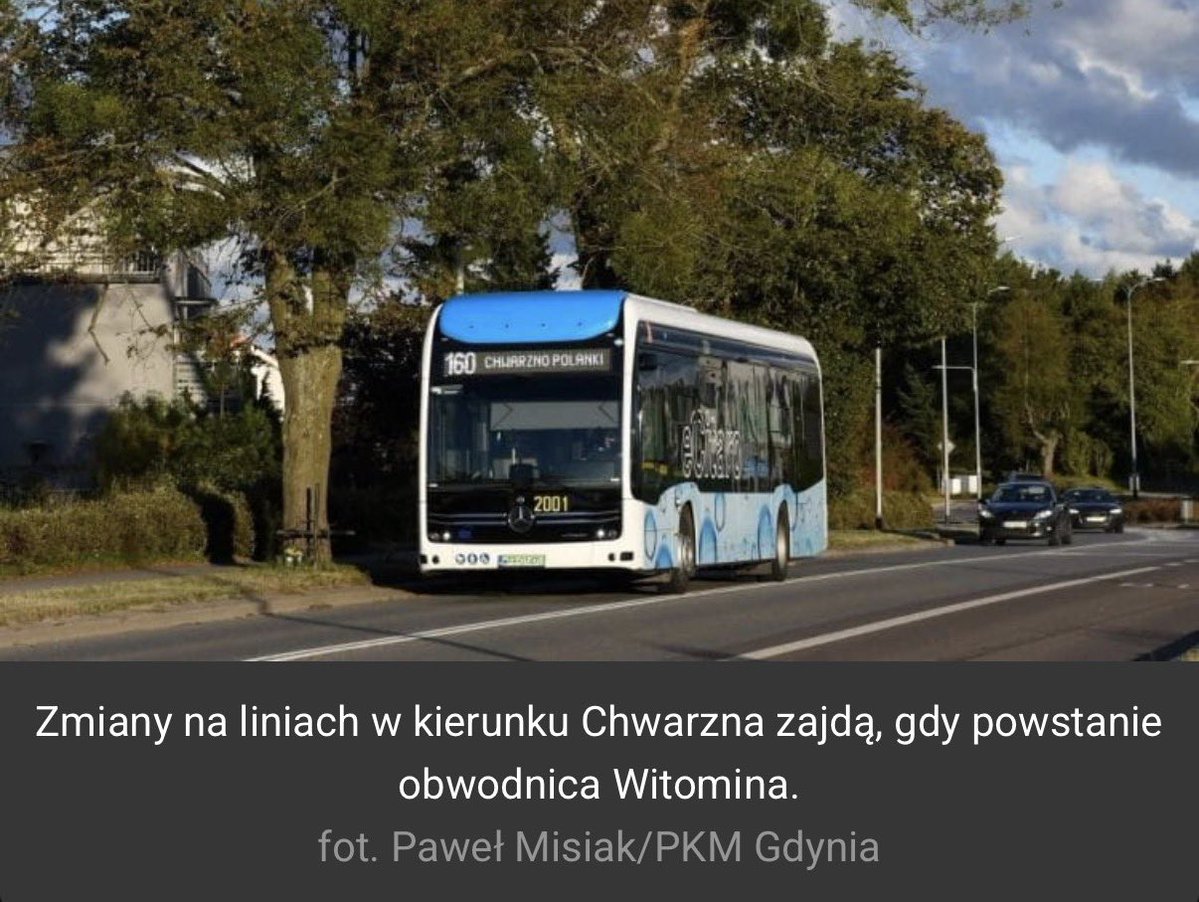 Zwiększenie częstotliwości kursowania autobusów 140 i 160 do 15 minut w szczycie i 20 minut poza szczytem oraz wydłużenie linii 160 to plany władz miasta na poprawę komunikacji w Chwarznie i Wiczlinie. Zmiany zajdą, gdy powstanie obwodnica Witomina.
#Gdynia