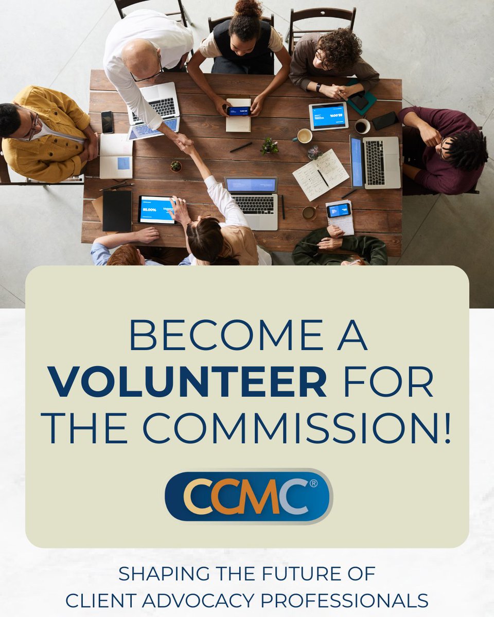 CCM_Cert's tweet image. Ready to start volunteering with the Commission? We’re looking for enthusiastic individuals to help shape the future of client advocacy professionals. Want to learn more before you decide? Visit the link below! #Volunteer
ow.ly/vj2g50Xj9Zr
