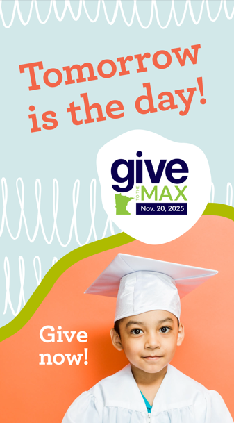 mplswaytogrow's tweet image. Give. Share. Believe.

Give to the Max Day is tomorrow. Your gift strengthens families. Your voice brings new supporters in. Every action strengthens our community. 🧡

🔗 givemn.org/organization/W…

#GTMD25 #EducationIsPower #BelieveInFamilies @givemn #GivetotheMaxDay
