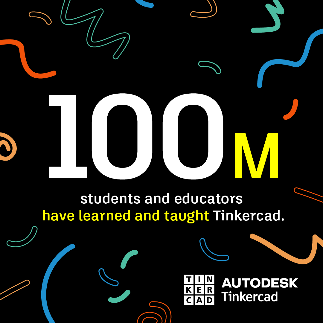 tinkercad's tweet photo. We’ve reached 100 million students and educators who have used Tinkercad to design & make anything! Thank you for being part of this incredible journey. 🥰
Here’s to the next 100 million innovators shaping the future. 🌍✨
#TeachWithTinkercad #MakeAnything https://t.co/jAb6smOv7O