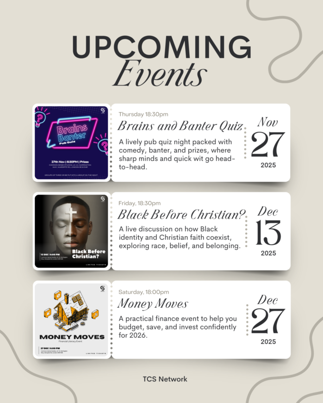 Looking for something smarter than “link up &amp; vibes” to do with friends? 

Quizzes, deep convos &amp; money talks to end the year right.

👉🏾 See our upcoming events &amp; book via the link in bio.