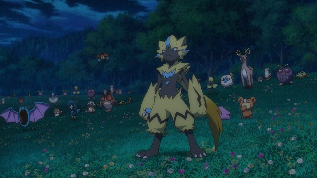 KizzityKaito's tweet image. I love this, actually.

ZA&apos;s story comments a lot about the harms of urbanization, something Zeraora is associated with in each of narrative appearances.

-In Power of Us it was traumatized by smugglers.

-In the SM anime it lived in a post-apocalyptic ruin caused by pollution.