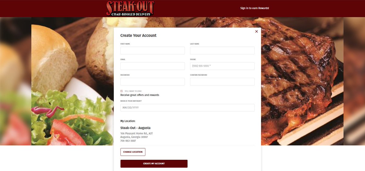SteakOutAugusta's tweet image. Want to earn points towards discounts every time you order from Steak-Out? Text “steakoutloyalty” to 69775 to join our #loyaltyprogram!