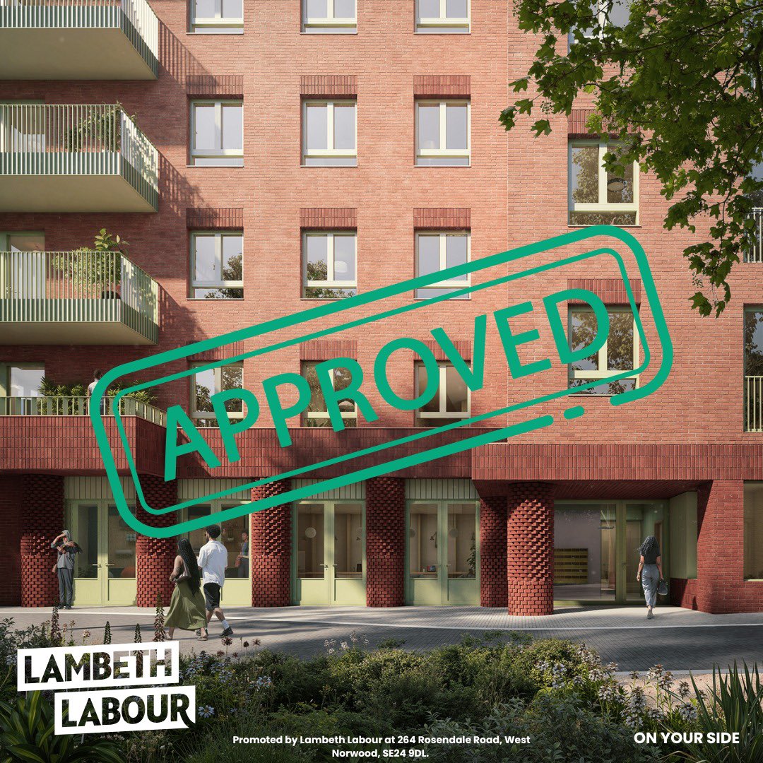 ✅ APPROVED: 92 new homes will be developed in Streatham by Lambeth Council and Pocket Living. 

50 percent of these homes will be affordable. 

We're working hard to unlock more sites and deliver more affordable homes for residents.