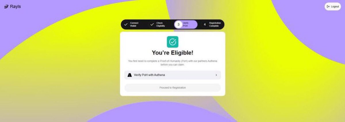 naa_na310's tweet photo. Rayls Airdrop Registration is officially open!
👉 Verify your eligibility here: https://t.co/5lZIsfgSRA
•Registration ends in 7 days
•Airdrop claims open on November 24th
#RaylsLabs #Authena https://t.co/hduyhnvZwt