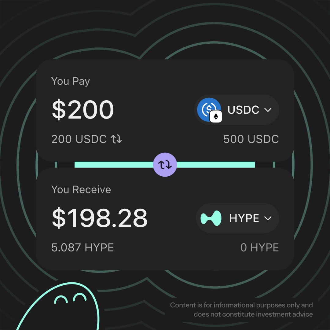 phantom's tweet photo. Now that Phantom supports HyperEVM tokens, you can:

• Swap between tokens on HyperEVM
• Swap from Solana, Ethereum, Base, and Sui to HYPE
• Send and receive HyperEVM tokens https://t.co/Uvs3CALzw7