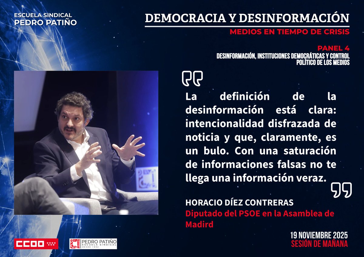 cocotelemadrid's tweet image. Desde  la sección sindical de rtvm queremos agradecer  a CCOO Madrid su invitación para participar en la escuela sindical Pedro Patiño, y su apoyo en la defensa de la televisión pública de tod@s los madrileños.
Gracias también a @HoracioDiez