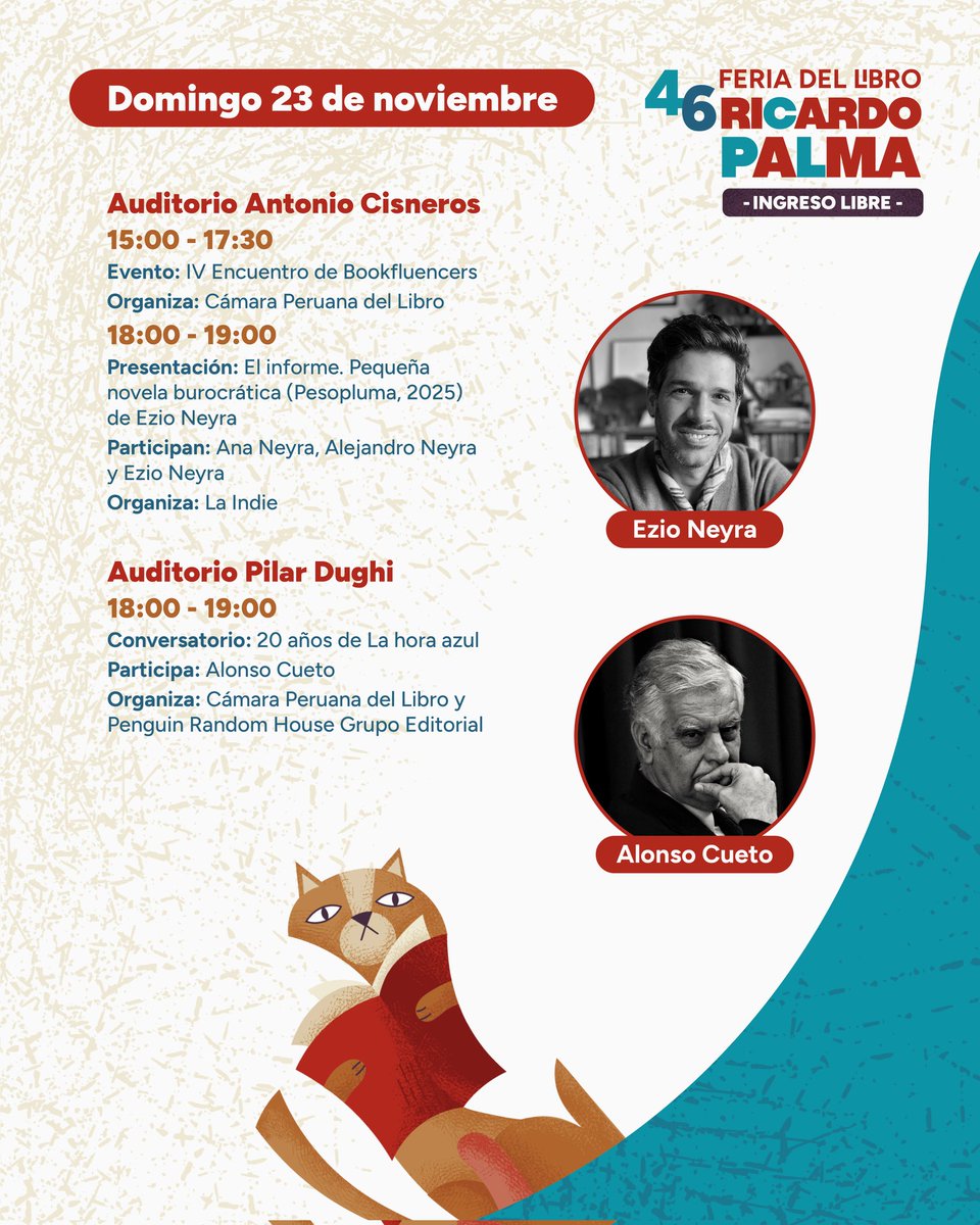 ¡FIN DE SEMANA LITERARIO IMPERDIBLE EN LIMA! 📚

Celebremos los 20 años de La hora azul junto al reconocido autor peruano Alonso Cueto y disfruta nuestras primeras actividades. ✨

Ingreso libre del 21 de noviembre al 9 de diciembre en el Parque Kennedy.