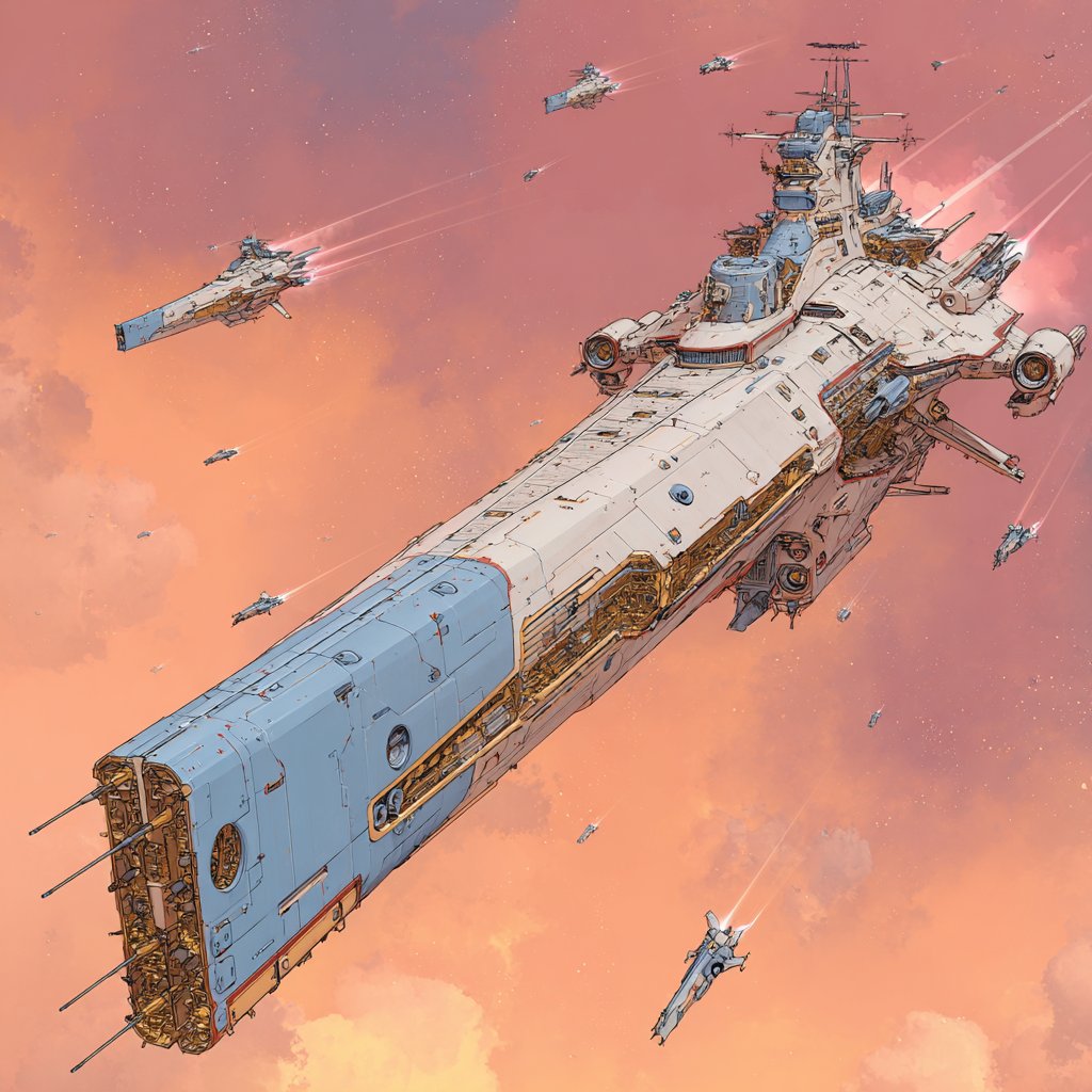 JohnSmith_EiS's tweet photo. Battlegroup Brass Tiger on the move.
#AIart #scifi #scifiart #sciencefiction #spaceopera #spaceship #starship #spacebattleship #spacecraft #midjourney #midjourneyart #AIイラスト https://t.co/eEC60Jp0bG