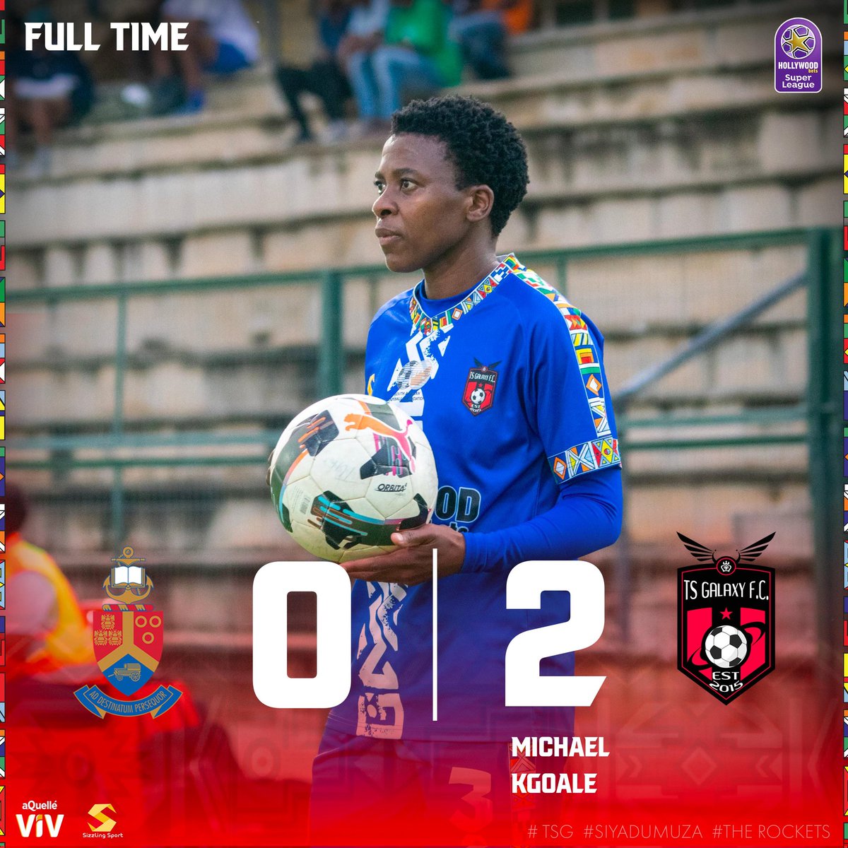 🚀⚽️ Full-time ⚽🚀

Solid performance and three points secured.

Goal scorer: N.Michael, N.Kgoale

@aquelleviv @aquellesa
@tsgalaxyfc

#Siyadumuza 
#TheRockets 
#TSG