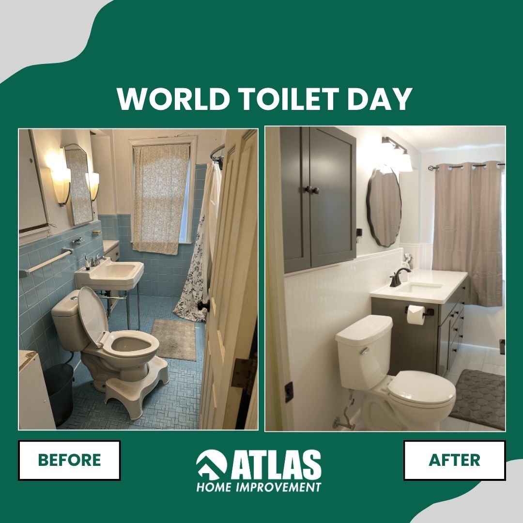 It’s #WorldToiletDay 🚽 - great reminder to treat your bathroom right!

Thinking about a remodel? Call 734-627-1558 for a free quote from Atlas Home Improvement. 
#BathroomRemodel #MichiganHomes