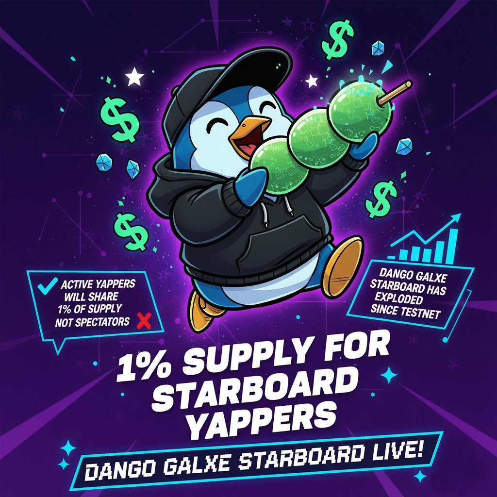 ovroahmedMod's tweet image. gDango fam 🍡

The @galxe Starboard Been On Absolute Fire Since @dango Testnet Dropped.
And Guess What?  
1% Of The Entire $DNG Supply Is Going Straight To The Active Yappers On That Board.

Not the quiet ones.  
Not the spectators.  
Not the “i’ll post later” crew.  

The ones…