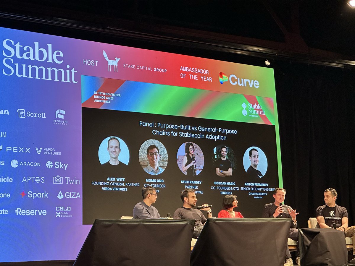 Listening to a panel with <a href="/VerdaVentures/">Verda Ventures</a> at Stable Summit, and hearing so many use valid use cases for stables: 

- paying across borders 
- paying in a steady currency 
- removing government ability to seize assets 
- solving the interop part of the triple fragmentation problem