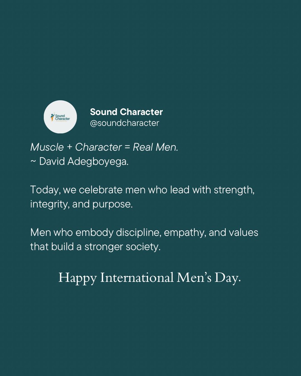 SoundCharacter's tweet image. Real men aren’t defined by macho energy alone, it’s character that truly shapes who they become.
Today, we honour men who stand tall not by force, but by the depth of their character; how they live, love, and lead.
We see you, we celebrate you and we love you.
#soundcharacter