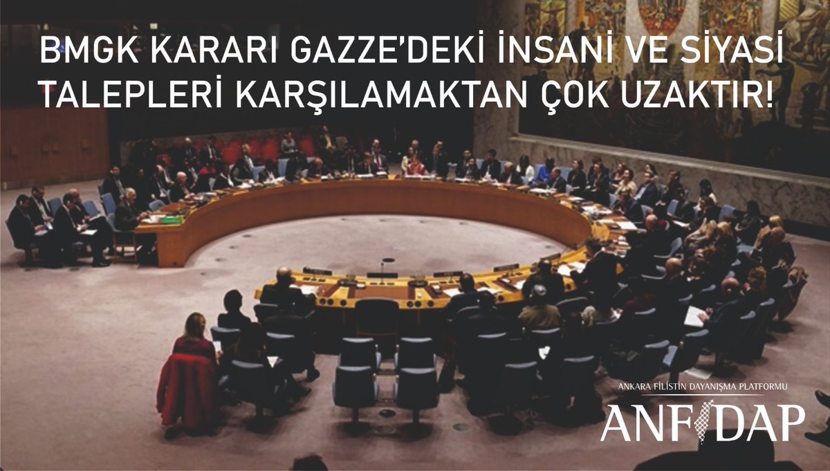 BMGK KARARI GAZZE’DEKİ İNSANİ VE SİYASİ TALEPLERİ KARŞILAMAKTAN ÇOK UZAKTIR!

Birleşmiş Milletler Güvenlik Konseyi (BMGK), Gazze'de Barış Kurulu'nun kurulması ve Uluslararası İstikrar Gücü'nün görev yapmasını öngören ABD tasarısını kabul etti. BMGK'da yapılan oylamada 13 ülke