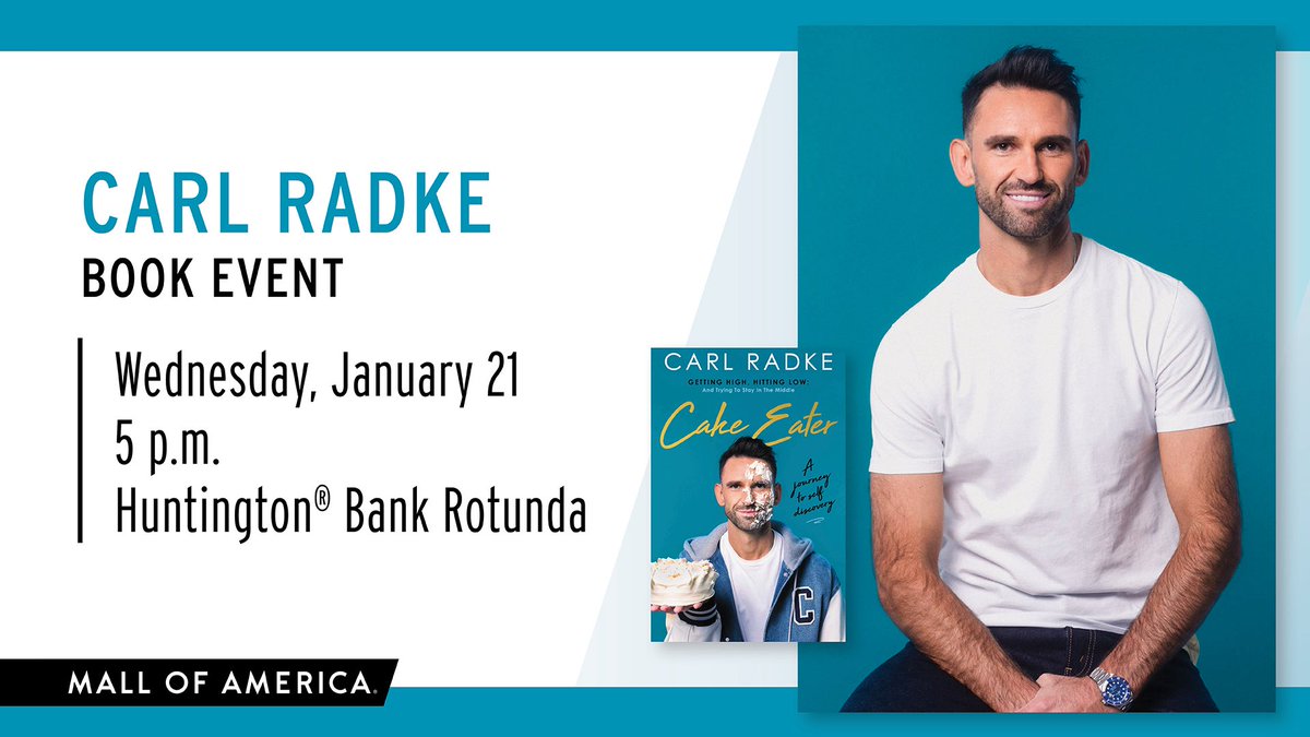 mallofamerica's tweet photo. Calling all Bravo fans! 🤩

Bravo Summer House star @carlradke is stopping by Mall of America on January 21 at 5 p.m. for a special book event, for his new memoir “Cake Eater”. 🍰

Get tickets now ➡️ 
https://t.co/TfOXKsi6PU https://t.co/9mxMhdU1yw