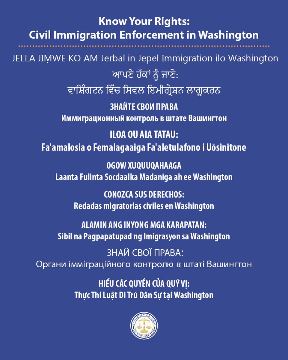 Know your rights when approached by U.S. Immigration and Customs Enforcement (ICE):

✅ You have the right to be silent. 
✅ You can ask the officer if you are free to leave. If the officer answers “no,” you can say you’d like to talk with an attorney.
✅ You can ask them to