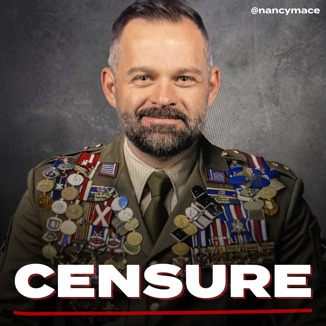 NancyMace's tweet image. Here is purported Stolen Valor @CoryMillsFL.

We&apos;re calling for his removal on the House Armed Services Committee and Foreign Affairs Committee.

The General he “credits” for his Bronze Star is on record saying he never wrote it, never saw it, never read it, and never signed it.…