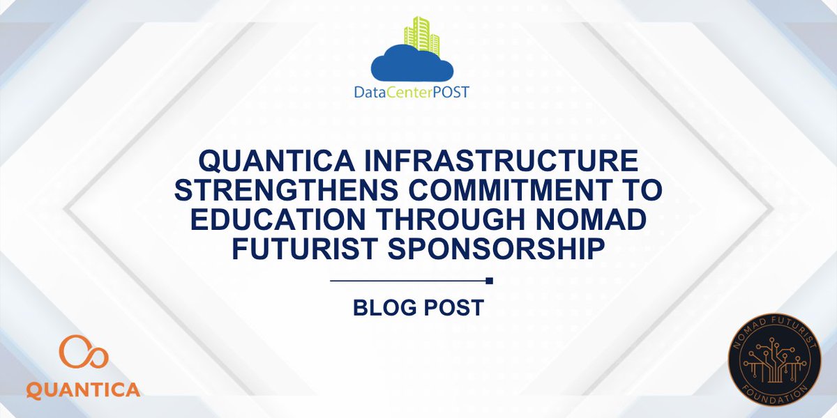 datacenterpost's tweet image. 👉 #QuanticaInfrastructure is the newest Inspiration Sponsor of the @NomadFuturist Foundation, committing $25,000 in 2025 to support digital infrastructure education, mentorship, and hands-on experiences for future talent.

Read more: datacenterpost.com/quantica-infra……
